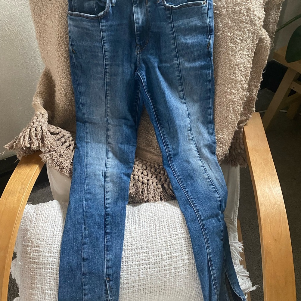 Express Blue Ankle Crop Skinny Jeans